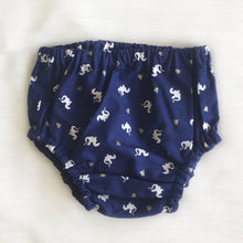 Load image into Gallery viewer, Navy dragon and gold crown cotton nappy cover
