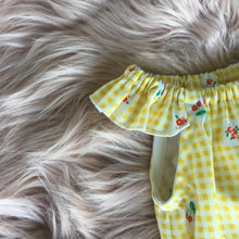 Load image into Gallery viewer, Yellow gingham and floral playsuit
