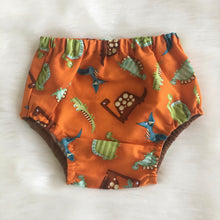 Load image into Gallery viewer, Dinosaur print cotton nappy cover
